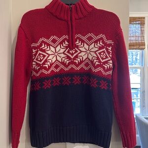 GAP Boys Fair Isle Quarter Zip Sweater Size Large (10)